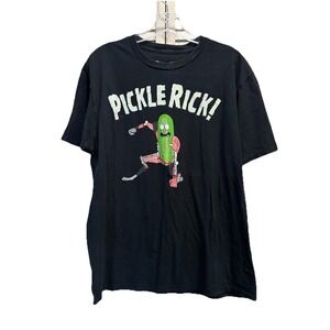 Rick And Morty Graphic Print‎ "Pickle Rick" Short Sleeve Shirt Size L Cotton